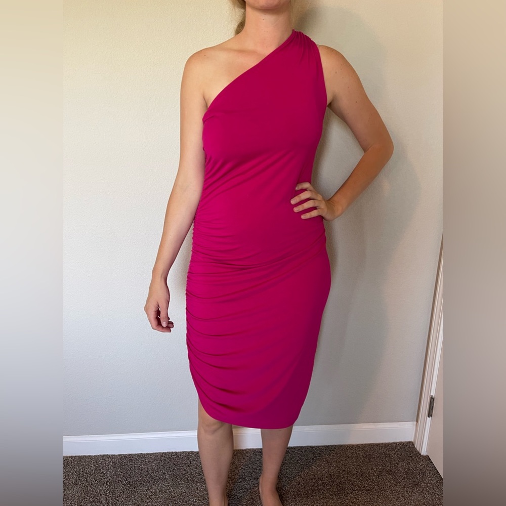 Hot Pink midi dress